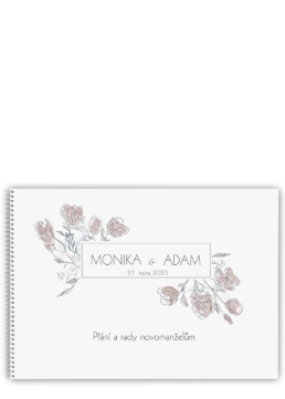 Svatební kniha zachytí vzpomínky na svatbu - Abstraktní květy
